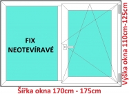 Okna FIX+OS SOFT rka 170 a 175cm x vka 110-125cm